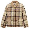 Joules Women's Harrogate Showerproof Diamond Quilted Barn Jacket - Beige Check Colour thumbnail