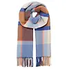 Joules Women's Langtree Scarf - Blue Cream Check Colour thumbnail