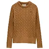 Joules Women's Classic Crew Neck Cotton Cable Knit Jumper - Camel Colour thumbnail