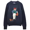 Joules Women's Jonty Fox Cotton Blend Crew Neck Knitted Jumper - Navy Colour thumbnail