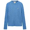 Joules Women's Classic Cotton Cable Knit Jumper - Blue Colour thumbnail