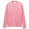 Joules Women's Classic Cable Cotton Crew Neck Jumper - Pink Colour thumbnail