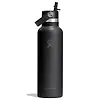 Hydro Flask 21oz (621ml) Standard Mouth Bottle with Flex Straw Cap - Black Colour thumbnail
