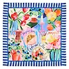 Joules Women's Bloomfield Silk Scarf - Blue Colour thumbnail