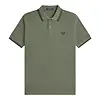 Fred Perry Men's M3600 Twin Tipped Shirt - Laurel Wreath Green / Black Colour thumbnail