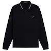 Fred Perry Men's M3636 LS Twin Tipped Shirt - Black / Ecru / Laurel Wreath Green Colour thumbnail