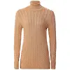 Holland Cooper Women's Seattle Roll Neck Cable Knit - Dark Camel Marl Colour thumbnail