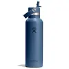 Hydro Flask 21oz (621ml) Standard Mouth Bottle with Flex Straw Cap - Harbour Blue Colour thumbnail