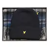 Lyle & Scott Men's Lambswool Blend Checked Scarf & Beanie Gift Set - Dark Navy Colour thumbnail