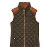 Joules Women's Braemar Luxe Showerproof Diamond Quilted Gilet - Green Colour thumbnail
