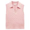 Joules Women's Janey Collar Cable Knit Tank - Pink Colour thumbnail