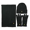 Lyle & Scott Men's Checked Scarf And Beanie Gift Set - Argyle Teal Colour thumbnail