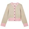 Joules Women's Nora Knitted Cardigan - Oat/Pink Colour thumbnail