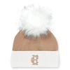 Holland Cooper Chelsea Merino Beanie Bobble Hat - Camel Colour thumbnail