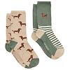 Joules Women's Everyday Socks 2 Pack UK 4-8 - Green/Ecru Colour thumbnail
