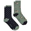 Joules Women's Everyday Socks 2 Pack UK 4-8 - Green/Blue Colour thumbnail