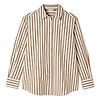 Joules Women's Amilla Longline Relaxed Fit Shirt - Tan/White Colour thumbnail