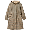 Joules Women's Holkham Waterproof Packable Hooded Raincoat - Brown Check Colour thumbnail