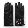 Holland Cooper Women's Monogram Leather Gloves - Black Colour thumbnail