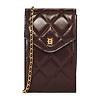 Holland Cooper Women's Knightsbridge Quilted Phone Pouch - Rich Chocolate Leather Colour thumbnail