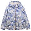 Joules Women's Rainly Waterproof Packable Raincoat with Hood - Cream & Blue Colour thumbnail