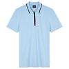 Paul Smith Men's Zip-Neck Polo Shirt With Contrast Tipping - Light Blue Colour thumbnail