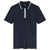 Paul Smith Men's Zip-Neck Polo Shirt With Contrast Tipping - Navy Colour thumbnail