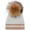 Holland Cooper Zoe Beanie Bobble Hat - Cream Stripe Colour thumbnail