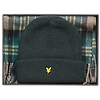 Lyle & Scott Men's Lambswool Blend Checked Scarf & Beanie Gift Set - Argyle Teal Colour thumbnail