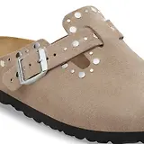 Thumbnail 8 of Birkenstock Women's Boston Rivets Suede Leather Narrow Clogs - Taupe