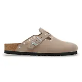 Thumbnail 5 of Birkenstock Women's Boston Rivets Suede Leather Narrow Clogs - Taupe