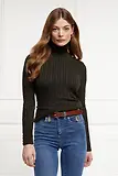 Thumbnail 2 of Holland Cooper Women's Seattle Roll Neck Cable Knit - Fern Green