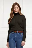 Thumbnail 6 of Holland Cooper Women's Seattle Roll Neck Cable Knit - Fern Green
