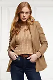 Thumbnail 6 of Holland Cooper Women's Seattle Roll Neck Cable Knit - Dark Camel Marl