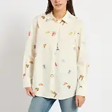 Thumbnail 2 of Joules Women's Amilla Paris Print Shirt - White