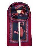 Thumbnail 1 of Joules Women's Windsor Long Silk Scarf - Navy