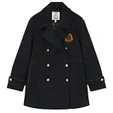 Thumbnail 1 of Joules Women's Belchamp Wool Blend Peacoat with Beaded Badge - Navy