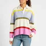 Thumbnail 4 of Joules Women's Lara Boxy Fit Rugby Shirt - Multi