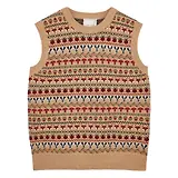 Thumbnail 1 of Joules Women's Woodland Crew Neck Intarsia Knitted Vest - Oatmeal