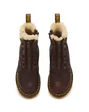Thumbnail 4 of Dr. Martens Women's 1460 Serena Zip 8 Eye Grizzly Leather Boots - Dark Brown