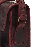 Thumbnail 3 of Dr. Martens 7" Floral Emboss Crazy Horse Leather Satchel - Cherry Red