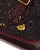 Thumbnail 5 of Dr. Martens 7" Floral Emboss Crazy Horse Leather Satchel - Cherry Red