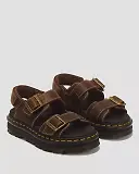 Thumbnail 5 of Dr. Martens Women's Zebzag Crazy Horse Leather Sandals - Dark Brown