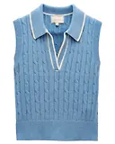 Thumbnail 1 of Joules Women's Janey Collar Cable Knit Tank - Blue