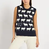 Thumbnail 2 of Joules Women's What The Flock Crew Neck Intarsia Knitted Vest - Navy