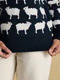 Thumbnail 6 of Joules Women's Très Sheep Intarsia Knitted Jumper - Navy