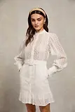 Thumbnail 2 of Holland Cooper Women's Collarless Broderie Mini Dress - White