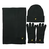 Thumbnail 1 of Lyle & Scott Men's Checked Scarf And Beanie Gift Set - Argyle Teal