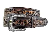 Thumbnail 1 of Stetson Tooled Leather Belt - Brown