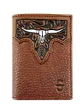 Thumbnail 1 of Stetson Steer Head Leather Tri-Fold Wallet - Brown